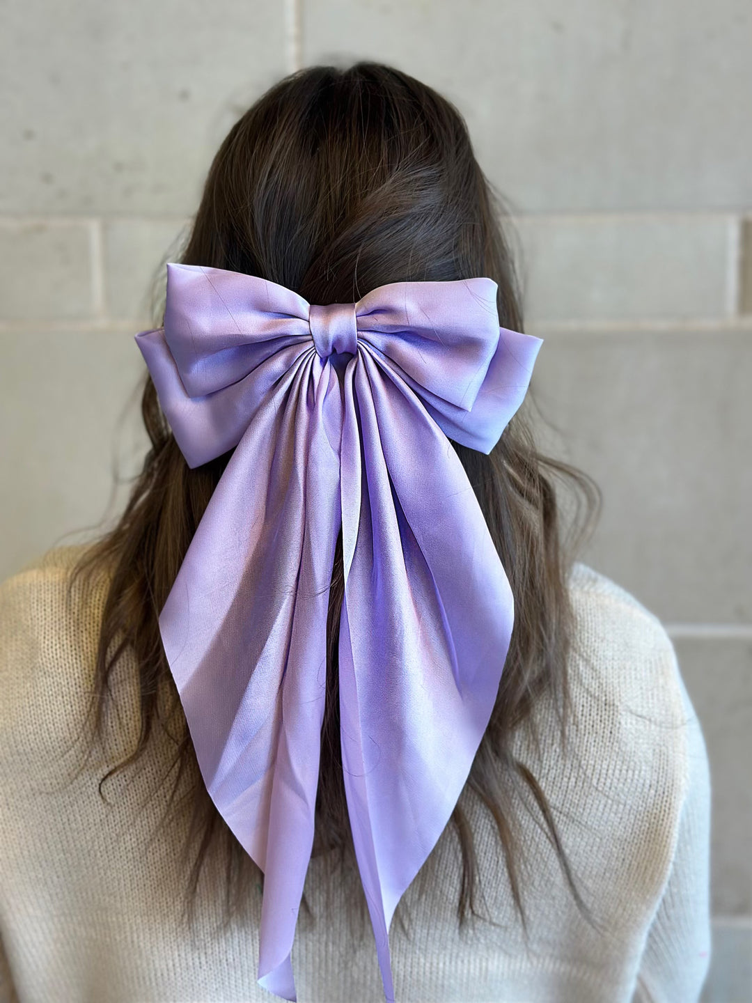 Trendy Lavender Satin Women's Bow
