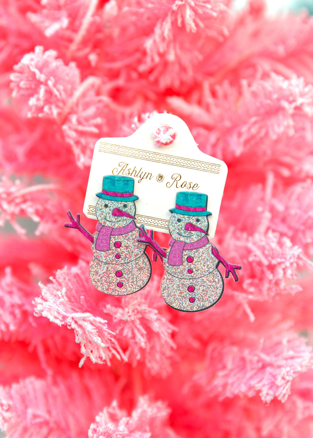 Glitter Snowman Festive Earrings