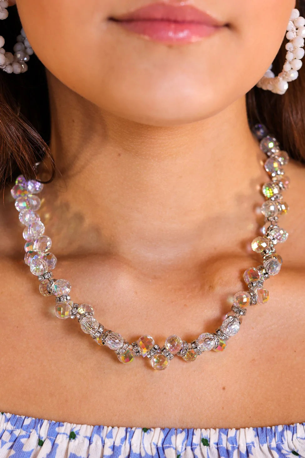 Shimmer Crystal Beaded Necklace