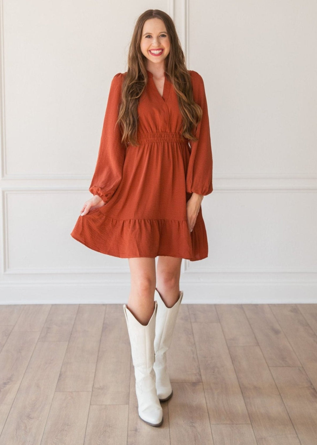 Spice Breeze Ruffled Dress