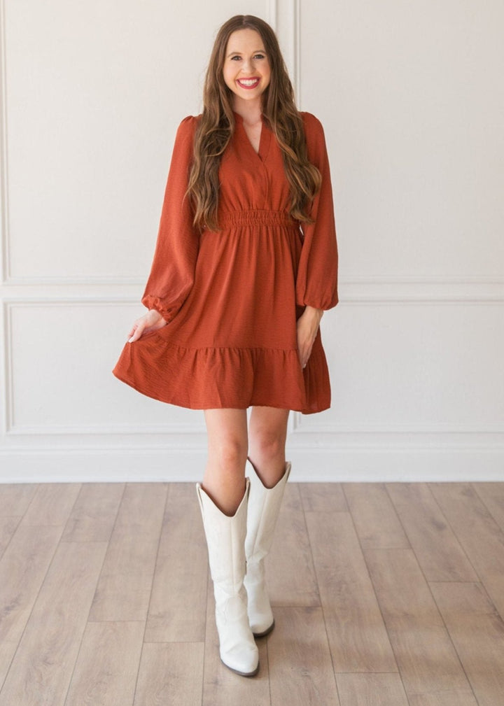 Spice Breeze Ruffled Dress