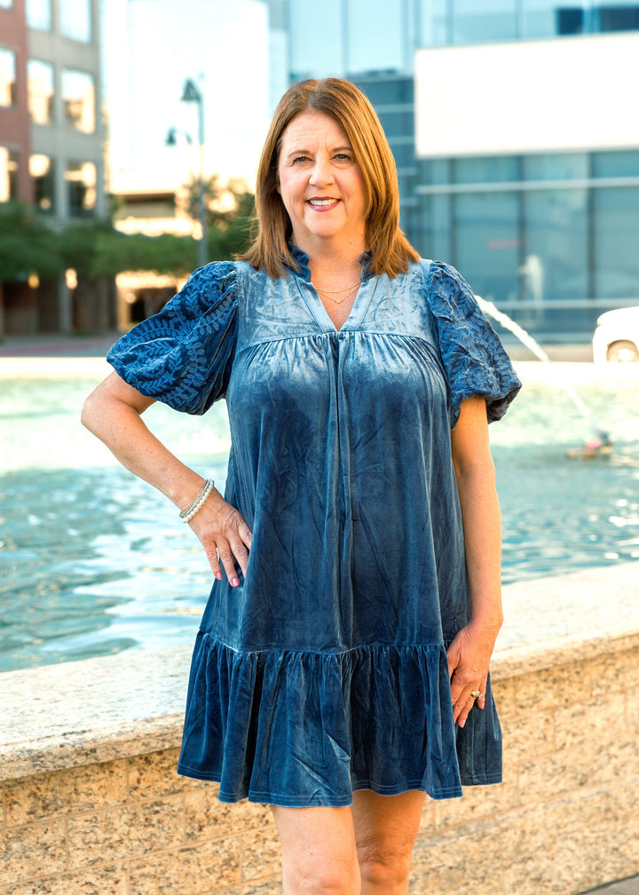 Frosty Nights Slate Blue Dress