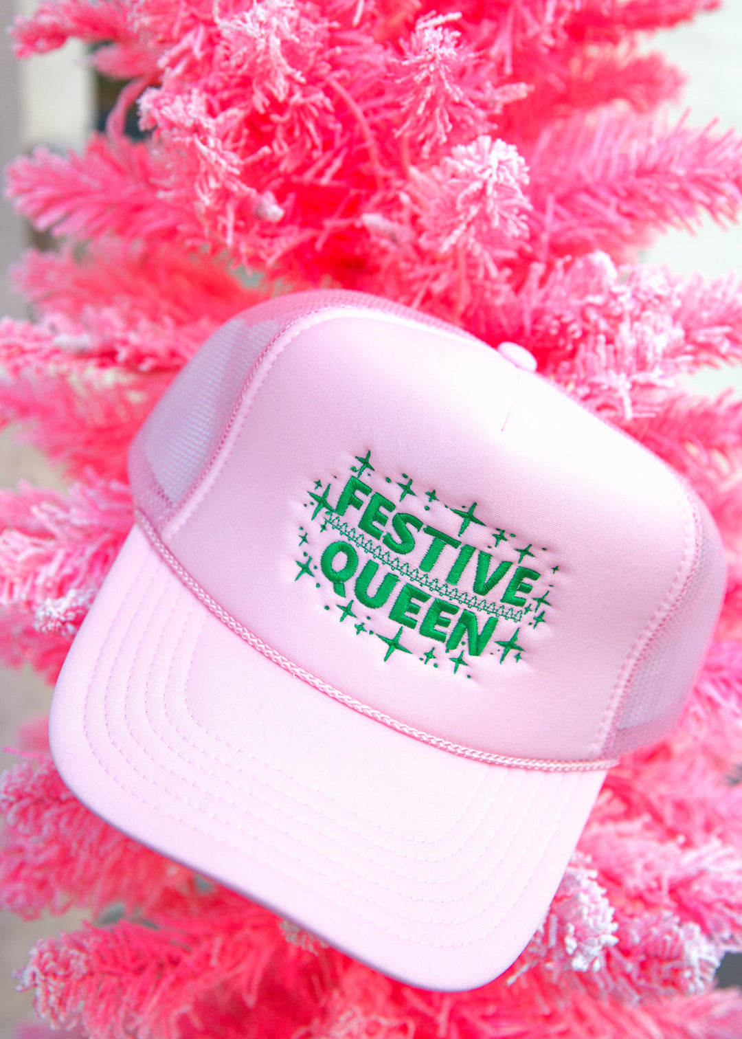 Pink Festive Queen Trucker Hat