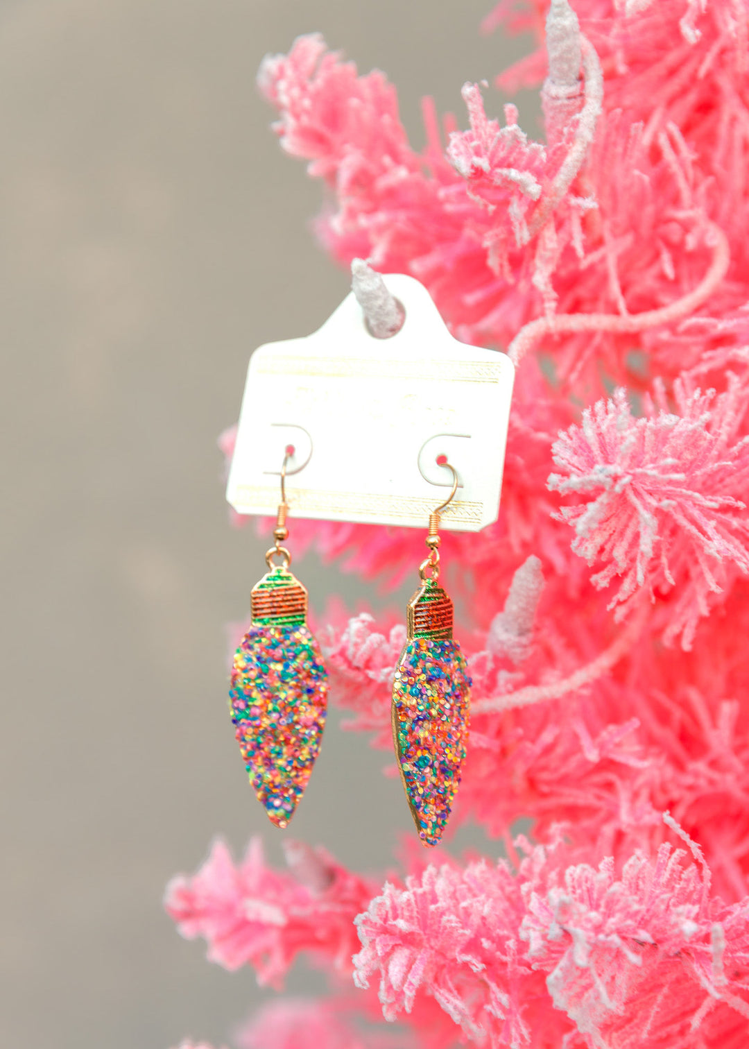 Light bulb Glitter Dangle Earrings