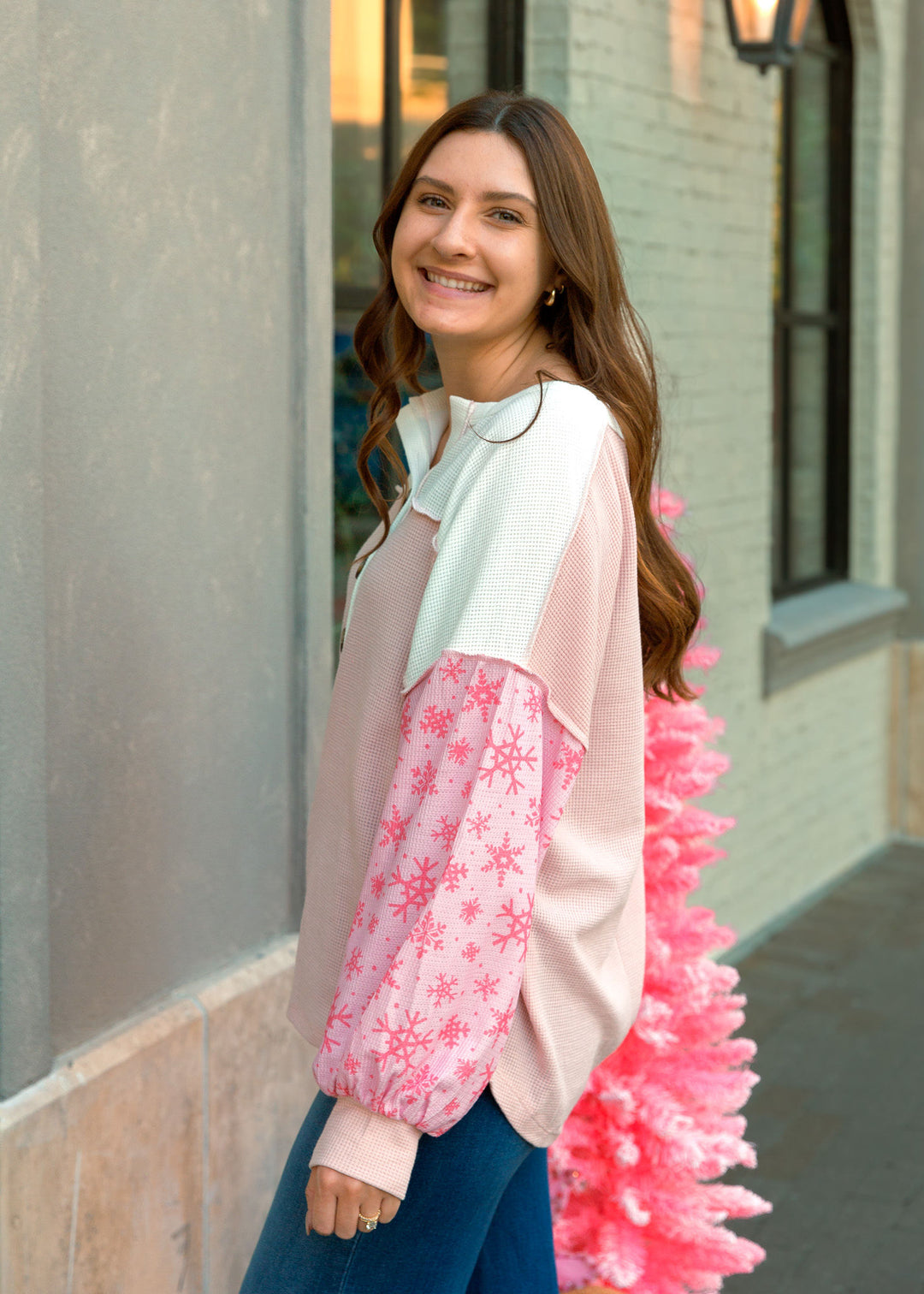 Pink Snowflake Top