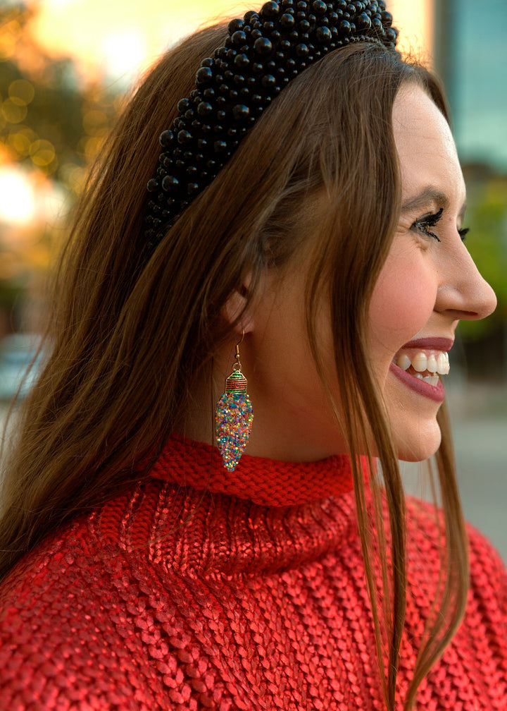 Light bulb Glitter Dangle Earrings