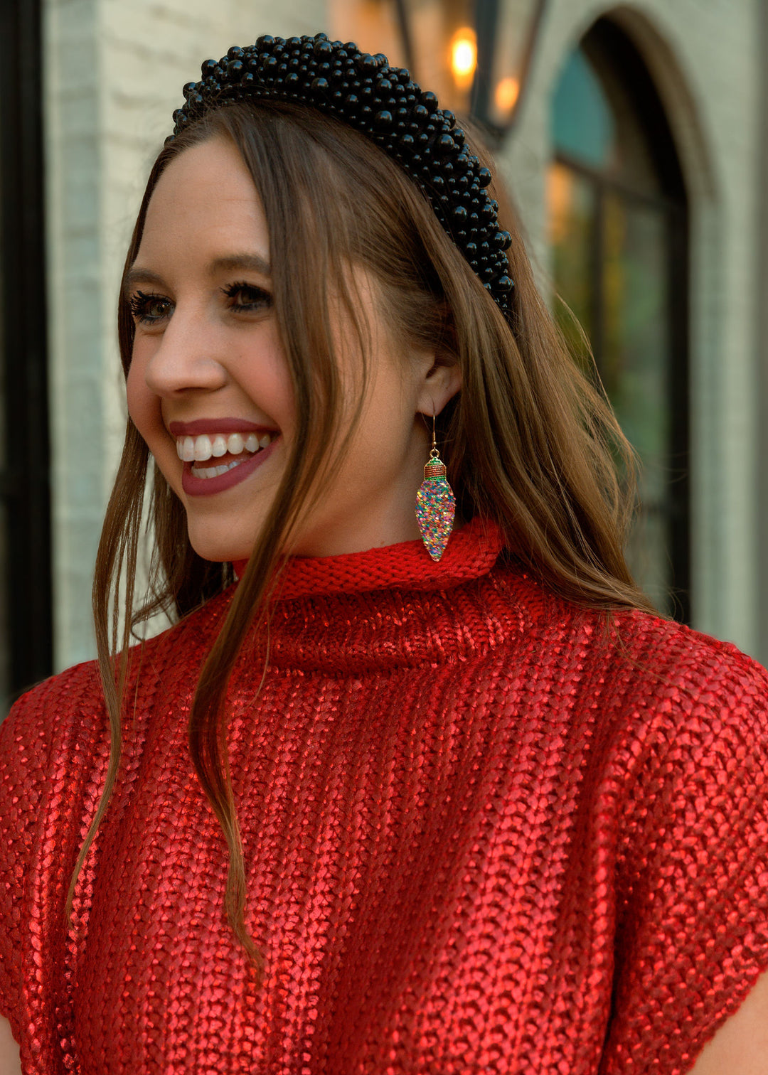 Light bulb Glitter Dangle Earrings