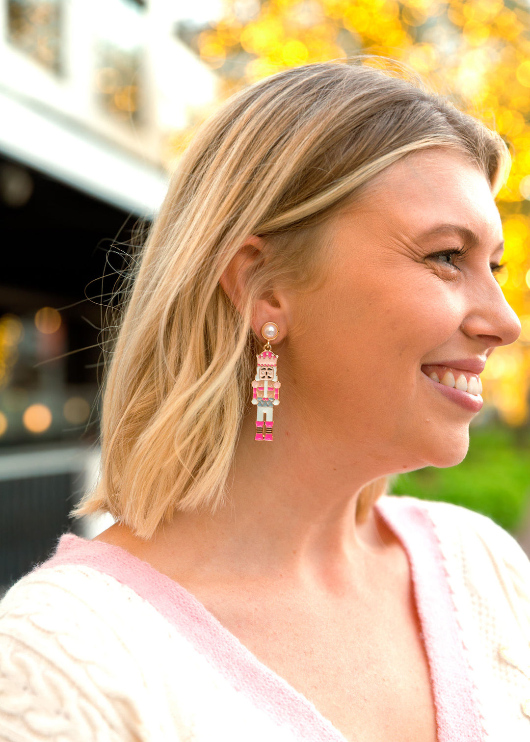 Pink Nutcracker Earrings