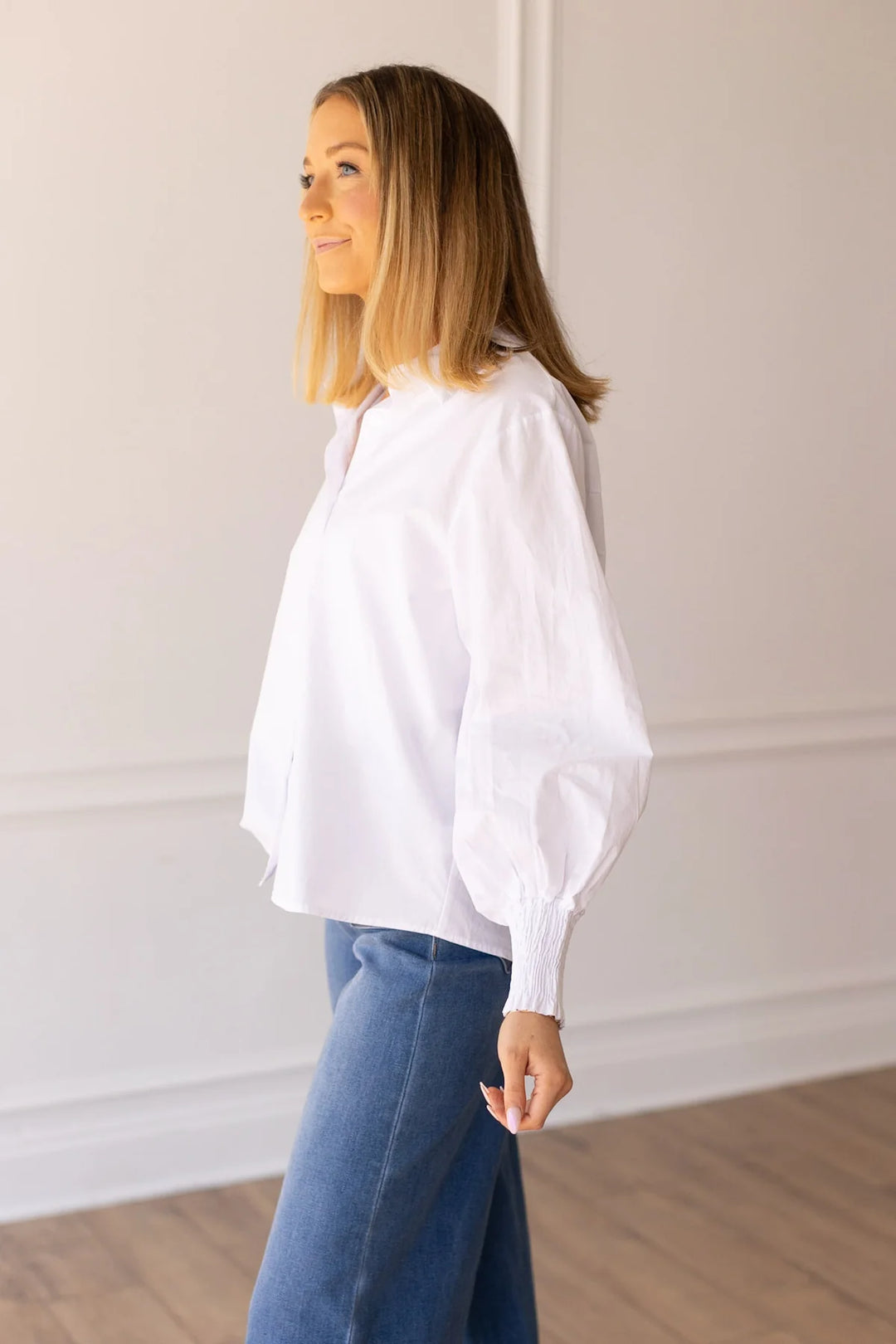 Everyday White Balloon Blouse Sleeve