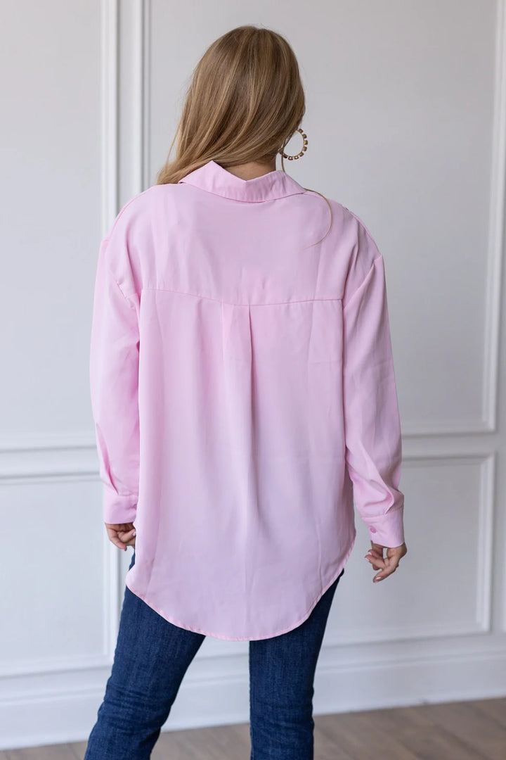 Classic Pink Button-Up Shirt