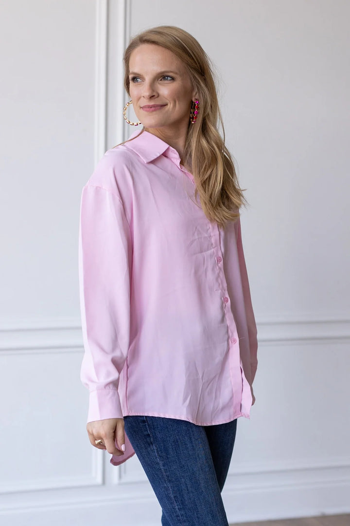 Classic Pink Button-Up Shirt